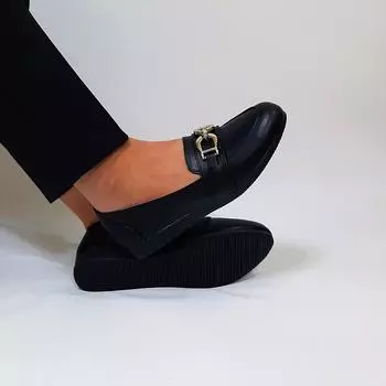 Fiyra sdf612 Buckle Bow Black Non-Slip Women s Ballerinas