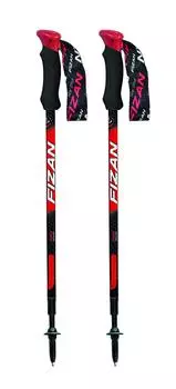 FIZAN Сделано в Италии Регулируемые треккинговые палки COMPACT красного цвета, набор из 2 шт. Модель 2022 г. Легкий алюминий, легче карбона и высокопрочный, регулируемый