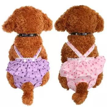 Физиологические гигиенические штаны для щенков пуделя, нижнее белье, подгузники, товары для домашних животных L фиолетовый