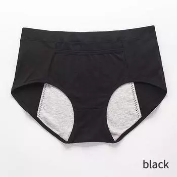 Физиологические трусики со средней талией и карманами, расширенные боковые женские трусики с защитой от протечек, три слоя, женское нижнее белье, трусы с защитой от протечек L