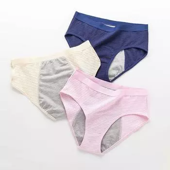 Физиологическое нижнее белье большого размера, трехслойное, герметичное, со средней и высокой талией, дышащее, менструальное нижнее белье для женщин M бежевый