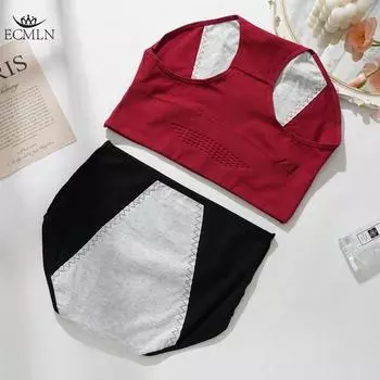 Физиологическое нижнее белье из чистого хлопка с защитой от боковых протечек Физиологические трусы Менструальное нижнее белье с защитой от протечек L чёрный