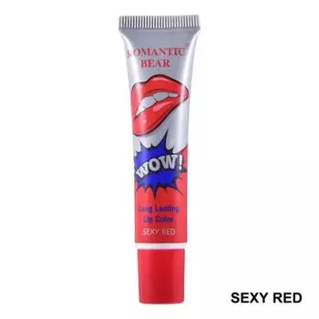 fizz lip gloss tearful liquid lipstick long-lasting mask base waterproof 6 colors, Sexy Red, 1 piece, 04 Sexy Red