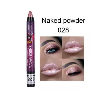fizz Shadow Palette 2 In 1 Pearlescent Shadow Lipstick Stick Pencil Waterproof Glitter Matte Makeup Pigment Silkworm Pen, 28, 1 Piece