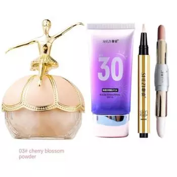fizz Tone Up Base Mac Andy Finishing Powder Suzy SPF30 Sunscreen Concealer, 03 Pink Set, 1 шт.