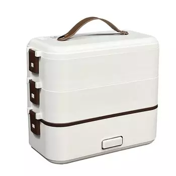 Fkstyle Lunch Box для 3 риса 1 для жизни Электрический Lunch Box для мужчин, стильный, ярусы, дети, женщины, плита, чашка, один, много-маленький, подогрев, [Продукт]