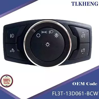 FL3T-13D061-BCW Переключатель фар управления лампой противотуманной фары для 2015-2023 Ford F150, F-250, F-350 чёрный