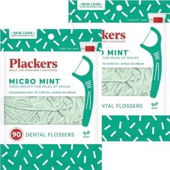 Flackers Dental Flossus Floss Floss Micro Mint, 2 шт., 90 шт.