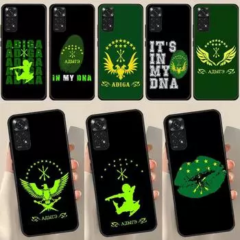 Флаг Адыгеи Черкесский для Redmi Note 12 Pro Plus Чехол для Redmi Note 10 8 9 11 Pro 12S 11S 10S 9S 9C 10C 12C Чехол Redmi Note 10 4G