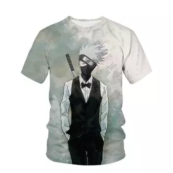 Флаг деревянный Какаши Наруто зомби анимация футболка черепаха мода косплей большая змея таблетка принт летние мальчики S