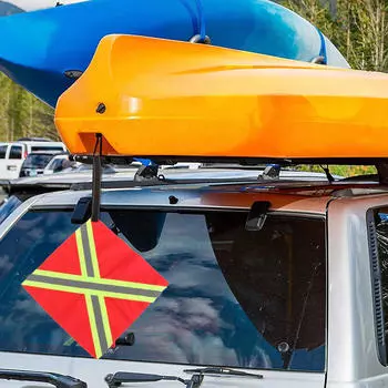 Флаг для безопасного путешествия на каяке, флаг для прицепа, портативный, с лямкой, предупреждающей светоотражающей полосой Red triangle