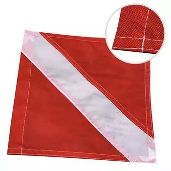 Флаг для дайвера с лодки, красный, белый, вышитый флаг