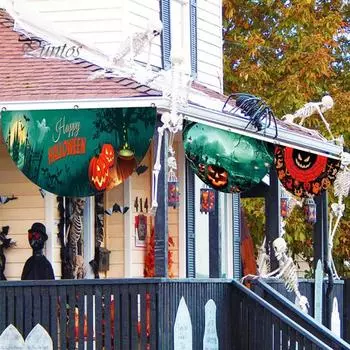 Флаг для гирлянд на Хэллоуин, уличный подвесной веер, флаг, декор для Хэллоуина, череп, призрак, тыква, гирлянда для двора, декор для крыльца и забора F