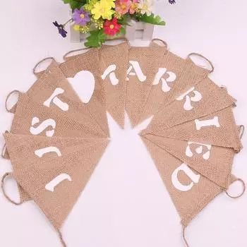 Флаг для вечеринки Baby Shower Джутовая мешковина Баннер Флаги Конфетный бар Вечеринка Свадебное украшение Baby Sho 1