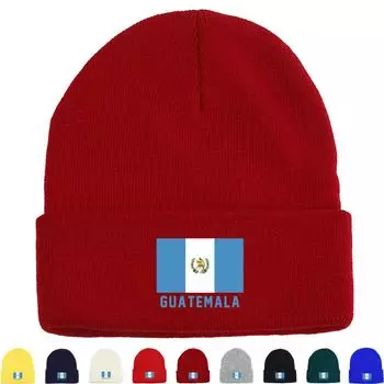 Флаг Гватемалы теплая вязаная шапка шапка, шапки Skullies карамельного цвета эластичная унисекс Gorro вязаная шапка шапка as the picture темно-синий