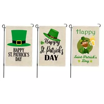 Флаг ко Дню Святого Патрика, двухсторонний декоративный, устойчивый к выцветанию, садовый лист, флаг для газона, двора S04