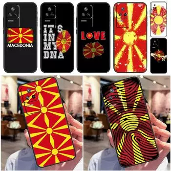 Флаг Македонии для Xiaomi 12S Ultra 11 12 Lite 13 11T 12T Pro POCO X3 Pro F3 M4 Pro M5 F4 X4 GT задний чехол POCO X4 GT