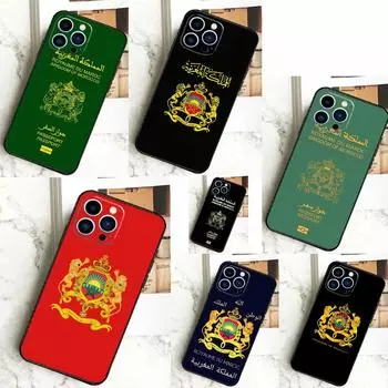 Флаг Марокко Герб Funda для iPhone 12 13 Mini 11 14 15 Pro Max XS X XR SE 2020 7 8 14 15 Plus Чехол для телефона iPhone 15 Pro