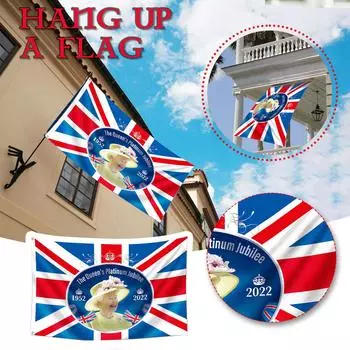 Флаг Platinu-m Jubile-e, украшения GB Unio-n Jack к 70-летнему юбилею 2022 года, флаг с изображением Его Величества 2022 года