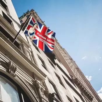 Флаг Platinu-m Jubile-e, украшения GB Unio-n Jack к 70-летнему юбилею 2022 года, флаг с изображением Его Величества 2022 года One Size