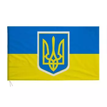 Флаг с гербом Украины Флаг можно носить на флагштоке One Size синий