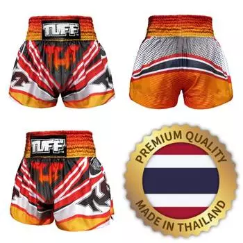 Флаг Таиланда Оранжевый Муай Тай Туф ММА Кикбоксинг Боксерские шорты Ретро Винтаж Брюки с принтом 3D Эластичный бой Боевые искусства Обучение Фитнес Тренажерный зал