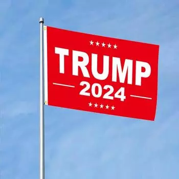 Флаг Трампа 2024, двусторонний уличный флаг, прозрачный узор, баннер Трампа, устойчивый к ржавчине медный флаг с петлицами, флаг президентских выборов I