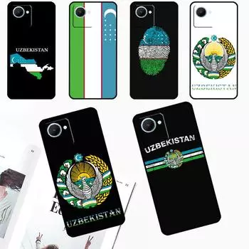 Флаг Узбекистана, герб для Realme 11 Pro Plus 10 12 Pro C55 C53 C51 C33 C31 C30 C25s C21Y C15 GT Neo5 GT3 GT5, чехол Realme GT3