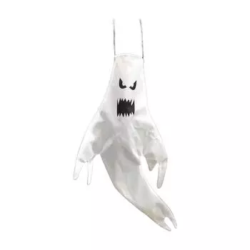 Flag Wind Socks Tree Hanging Windsock White Flying Ghosts White Ghost Halloween Windsock Hanging Decor Outside Party Supplies A