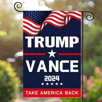 Флаги Трампа Вэнса 2025 года Флаг Трампа Вэнса для сада Забавный флаг для сада Двусторонние флаги Трампа Вэнса с ярким цветным декором для сада синий