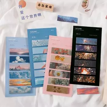 Флаги Вкладки Самоклеящиеся Заметки Списки дел Блокноты для заметок Наклейки с указателями Пейзажные липучки 05