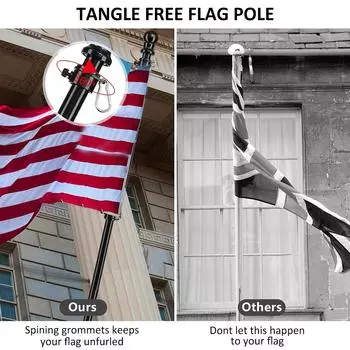 Флагшток 1,8 м телескопический флагшток для наружного крепления на стену дома держатель флагштока вращающиеся на 360 кольца для сада двора крыши