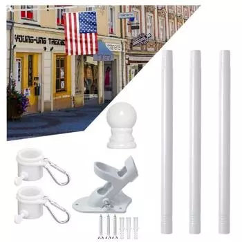 Флагшток для грузовика, металлический комплект для крепления флагштока для грузовика, прочный флагшток с держателем для сцепного устройства для автомобиля, пикапа, внедорожника, крыльца, двора чёрный