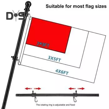 Флагшток из металла, устойчивый к спутыванию, устойчивый к погодным условиям, уличный флагшток, простая сборка, сегментированные флагштоки для крыльца, лодки, жилых домов 150 cm чёрный