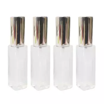 Флакон для духов ABM Glass 10 мл, серебристый + прозрачный, 4 шт.