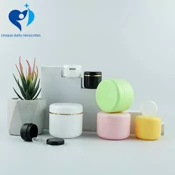 Флакон для крема из полипропилена с внутренней крышкой: 10 г, 20 г, 30 г, 50 г, 100 г, 150 г, 200 г, 250 г, 500 г - Набор косметических кремов для лица. 10g жёлтый