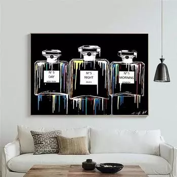 Флакон духов, холст, картина, абстрактный плакат и принты, настенные художественные картины, подвесные куадросы для гостиной, домашний декор 21x30 No Frame