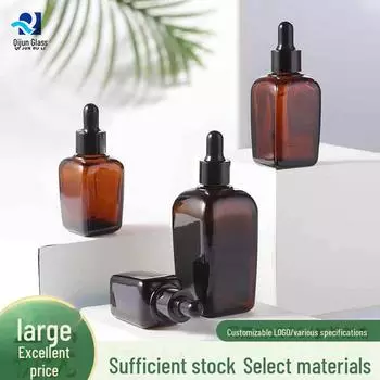 Флакон-капельница для эфирного масла из коричневого квадратного стекла, 20 мл - пустой подфлакон 10ml glass золотой