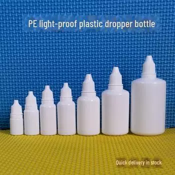 Флакон-пипетка для глаз, белый, светонепроницаемый: 5 мл, 10 мл, 20 мл, 30 мл, 50 мл Флакон для чернил и пигмента с заостренным горлышком 5 ml белый