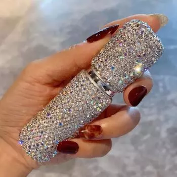 Флакон-спрей для духов и лосьона для путешествий объемом 10 мл, украшенный бриллиантами - легкий, роскошный, портативный и стильный дизайн 6ml dropper bottle белый