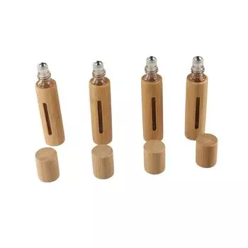 Флаконы с образцами Флаконы для духов Флаконы для духов Бамбуковые шариковые флаконы Бутылки для эфирного масла Деревянные флаконы с роликами 3ml-B window