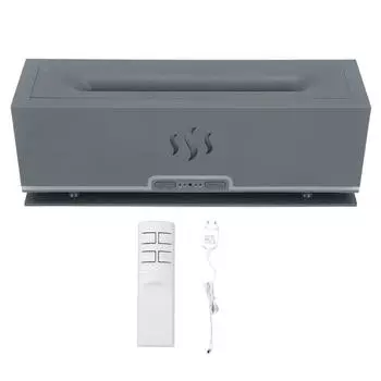 Flame Aroma Diffuser Hollow Out Smart LED Lamp Simulation Flame Atomizing Humidifier Essential Oil EU серый/чёрный