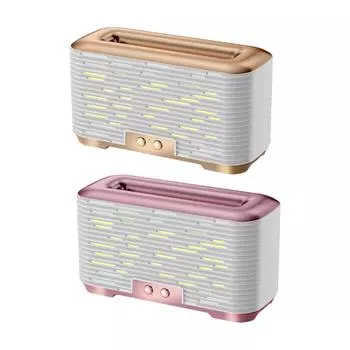 Flame Humidifier Diffuser Noiseless Night Light 350ml Portable for Home Car розовый