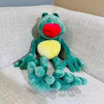 Flame Red Lips Frog Doll Doll Plush Toy Couple Big Eyes Frog Cloth Doll Throw Pillow Birthday Gift Total length 50cm зелёный