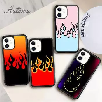 Flame trendy Phone Case for iPhone 11 12 13 14 Pro Max mini X XR XS SE 2020 5 6S 7 8 Plus Samsung Galaxy S21 S22 Cover shell iPhone 6plus