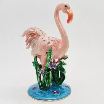 Фламинго эмалевая шкатулка для украшений ремесленные подарки для дома безделушки кольцо шкатулка розовый