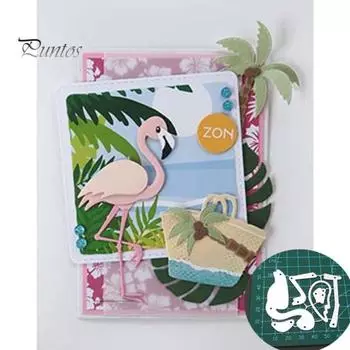 Фламинго Металлические штампы для изготовления бумажных карточек Скрапбукинг Тиснение Трафарет серебряный