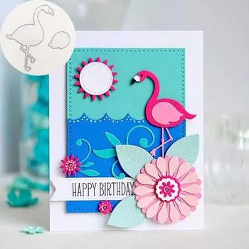 Фламинго птица металлический трафарет для DIY скрапбукинг альбом тиснение свадебная бумажная карта