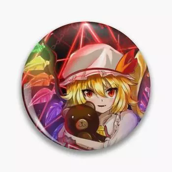 Flandre Scarlet Touhou Eosd настраиваемая мягкая пуговица, булавка, милое ювелирное изделие на воротнике, креативный значок на шляпу, забавная модная металлическая брошь