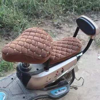 Фланелетовый чехол на сиденье электрического велосипеда, утолщающее универсальное сиденье велосипеда, плюшевые чехлы на сиденья, теплые brown-2